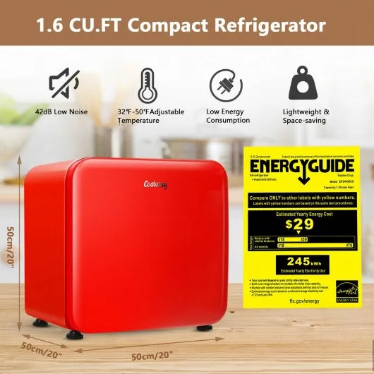 1.6 Cubic Feet Compact Refrigerator with Reversible Door-Red
