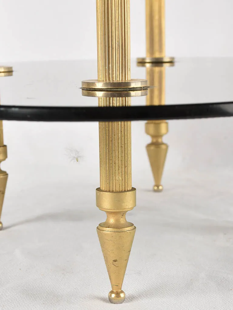 1970s oval side table - mirrored 21¾"