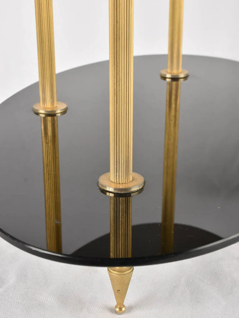 1970s oval side table - mirrored 21¾"
