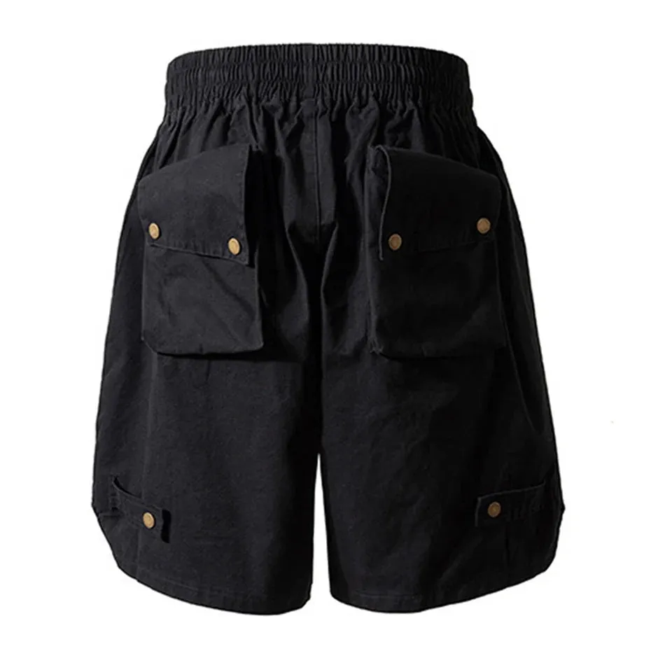 Aidase Hip Hop Y2K Streetwear Cargo Shorts Multi Pockets Tactical Fashion Man Shorts Techwear Harajuku Summer Casual Short Pants