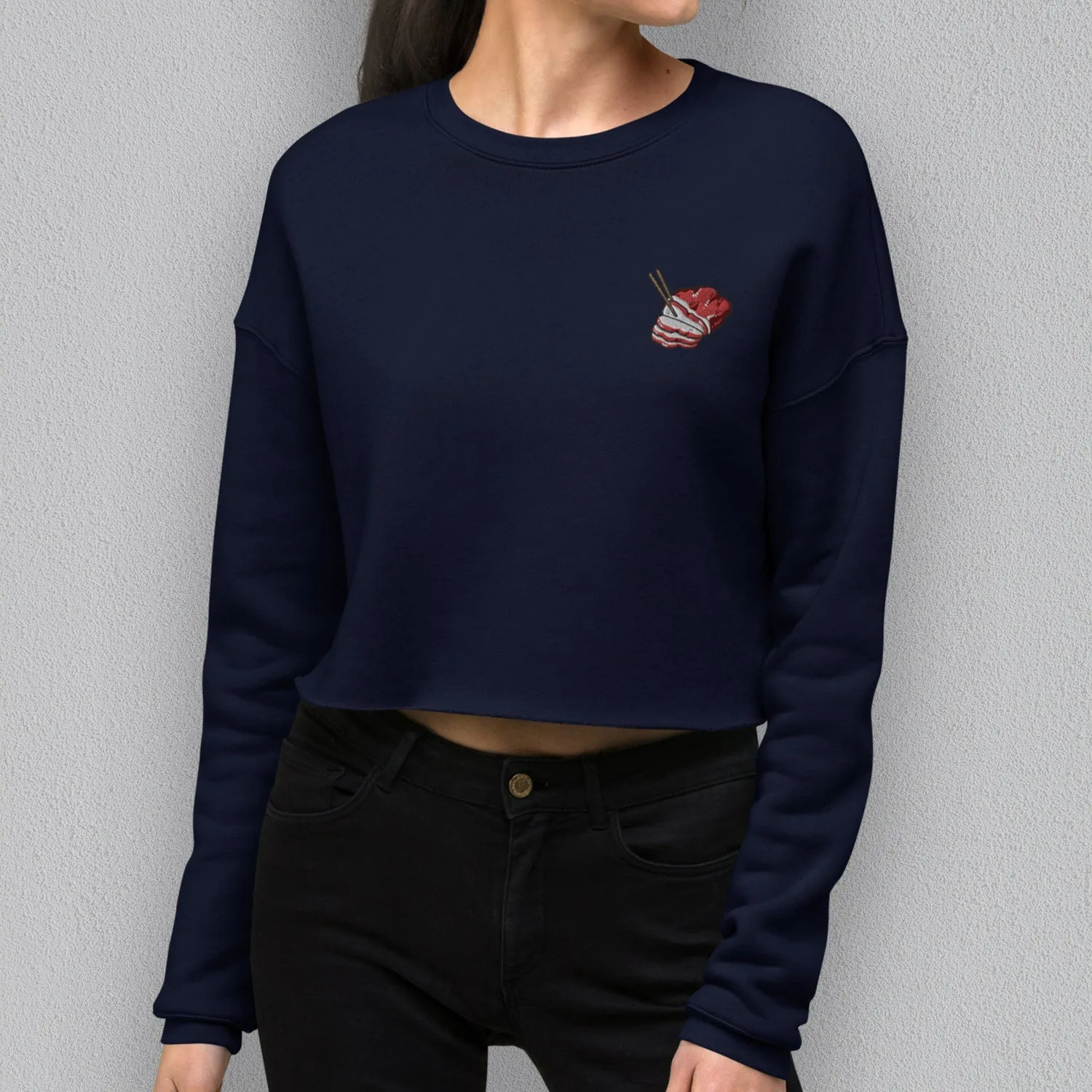 Char Siu Embroidered Crop Sweatshirt