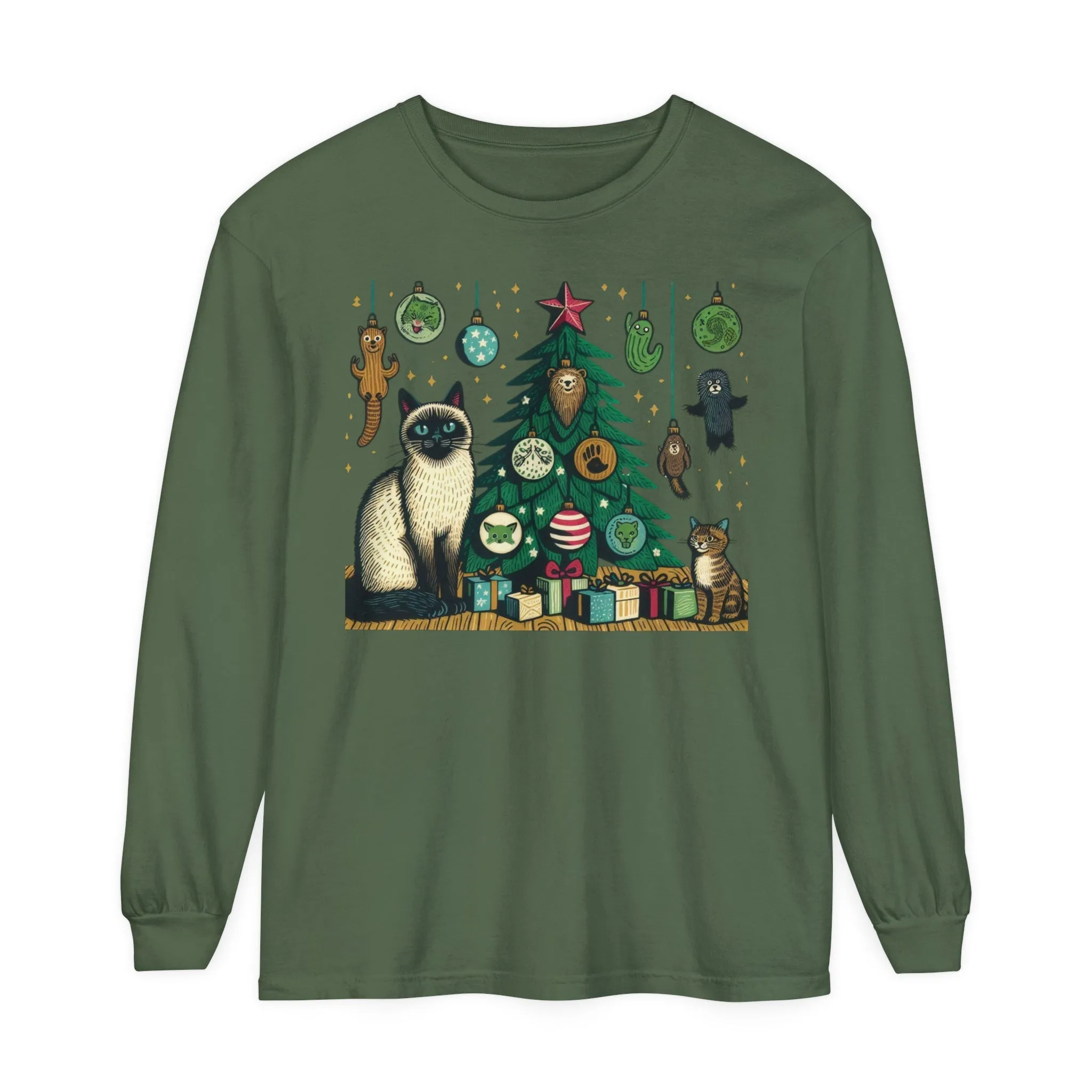 Christmas Siamese Long Sleeve T-Shirt