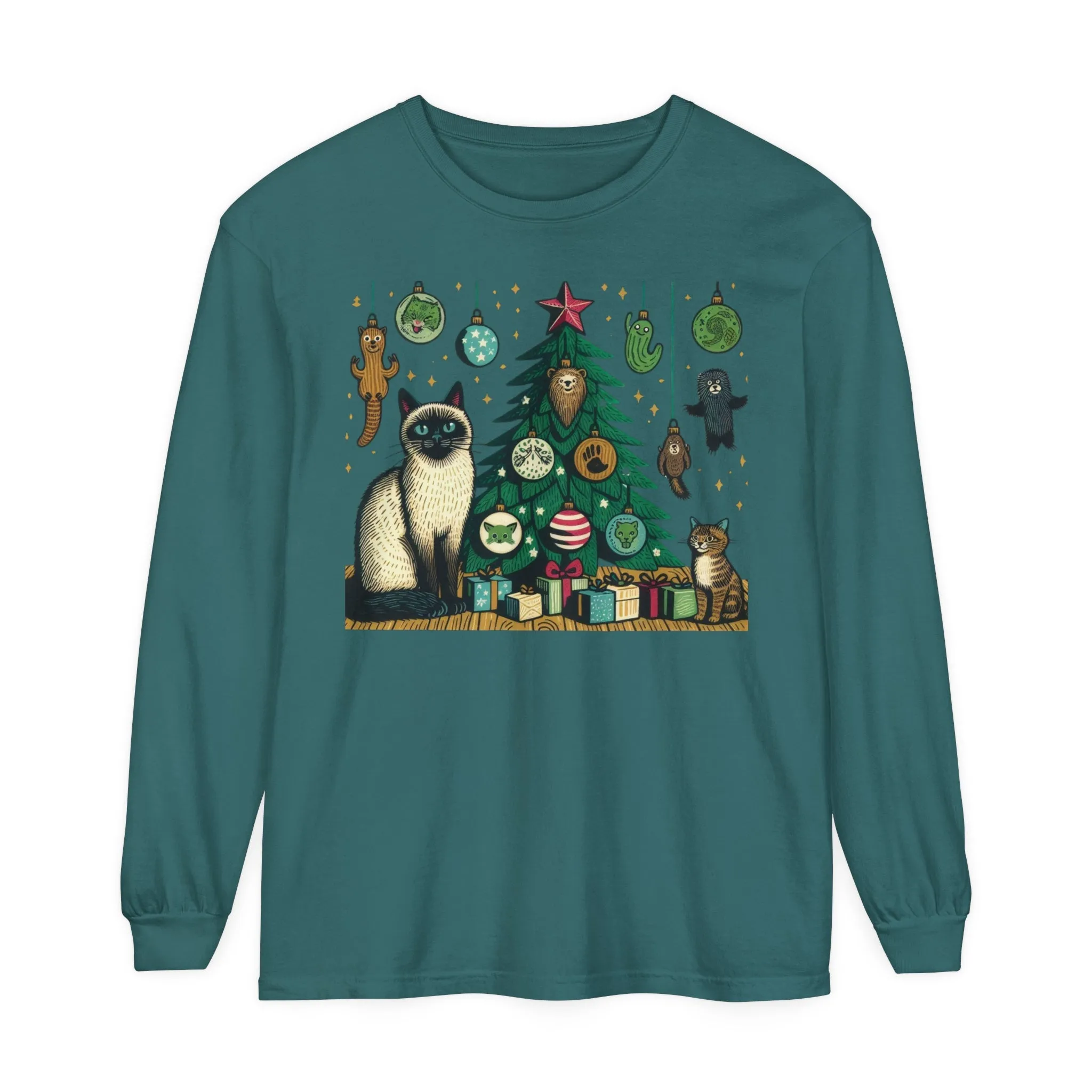 Christmas Siamese Long Sleeve T-Shirt