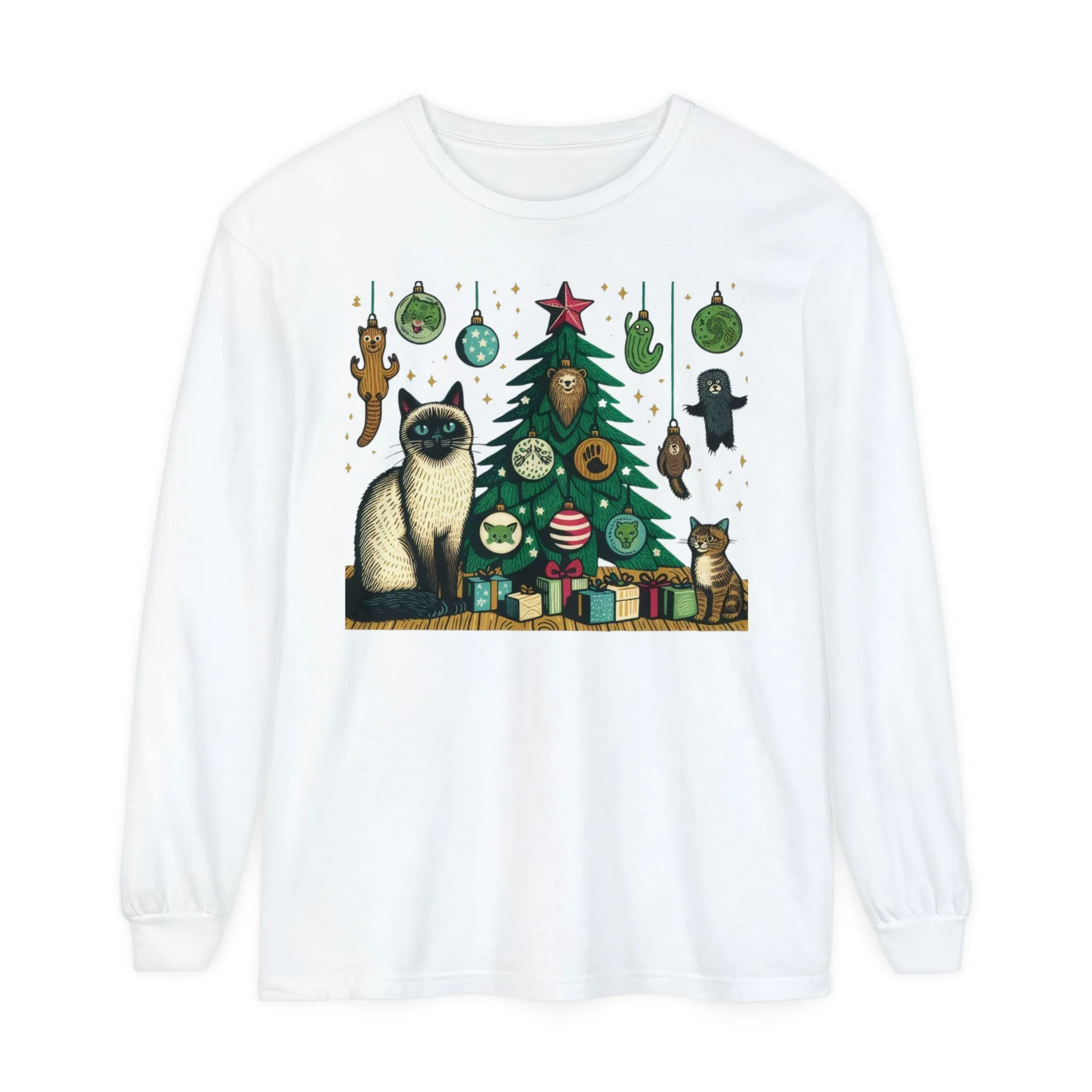 Christmas Siamese Long Sleeve T-Shirt