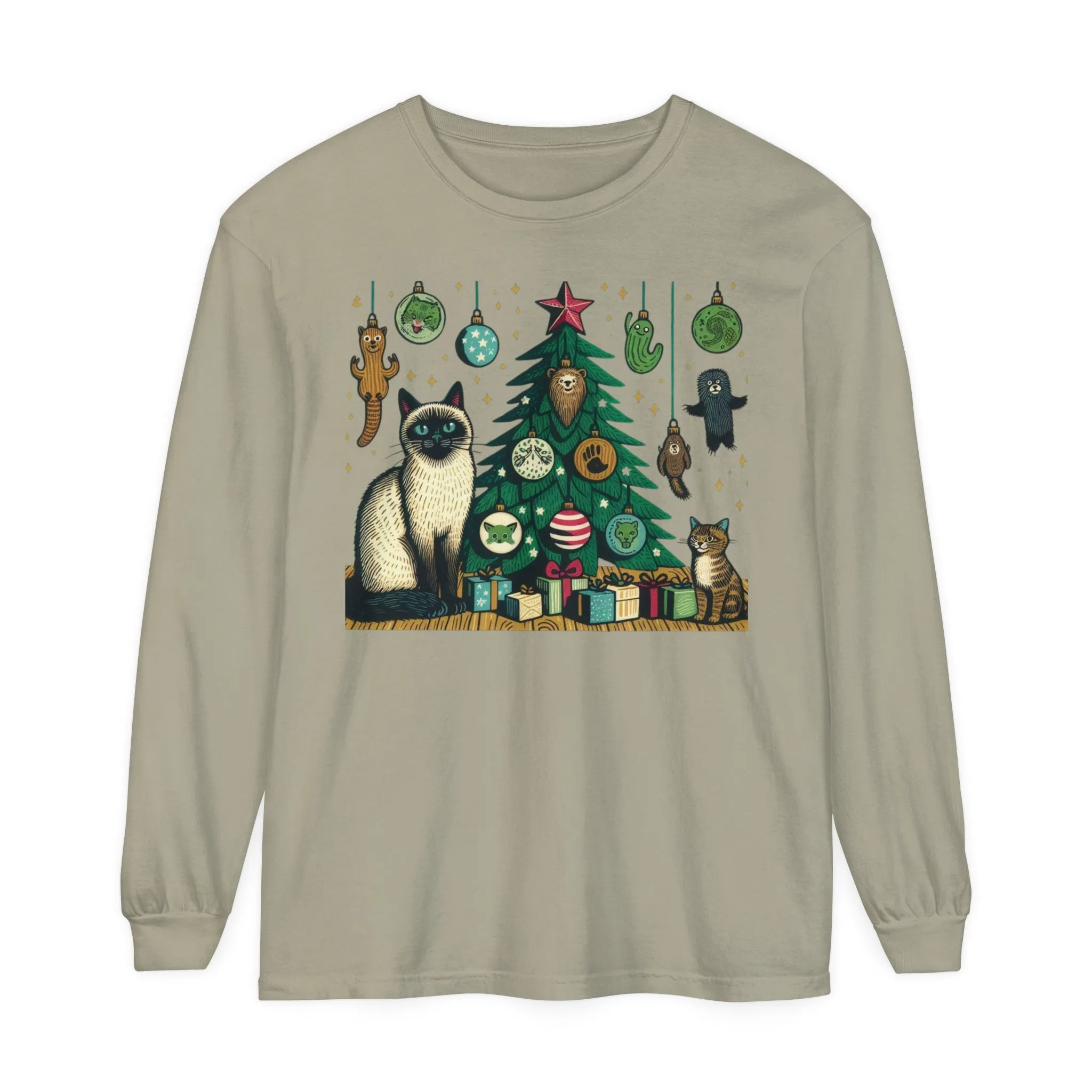 Christmas Siamese Long Sleeve T-Shirt