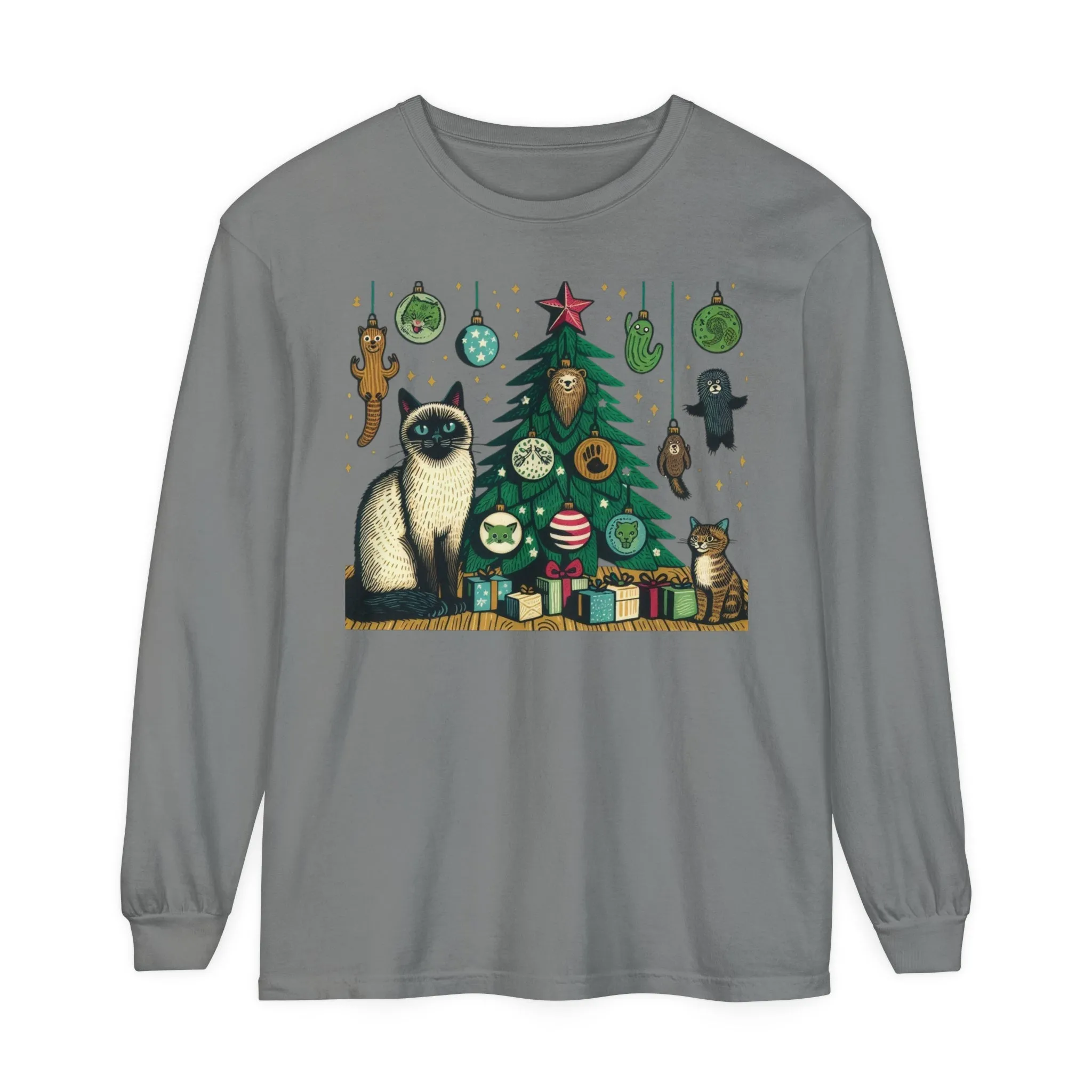 Christmas Siamese Long Sleeve T-Shirt