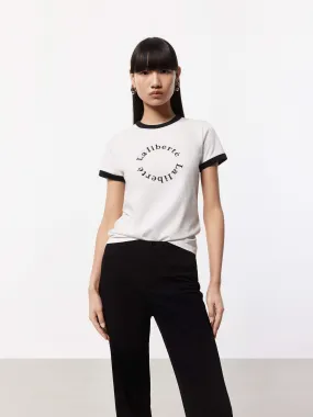 Cotton Contrast Detail T-shirt