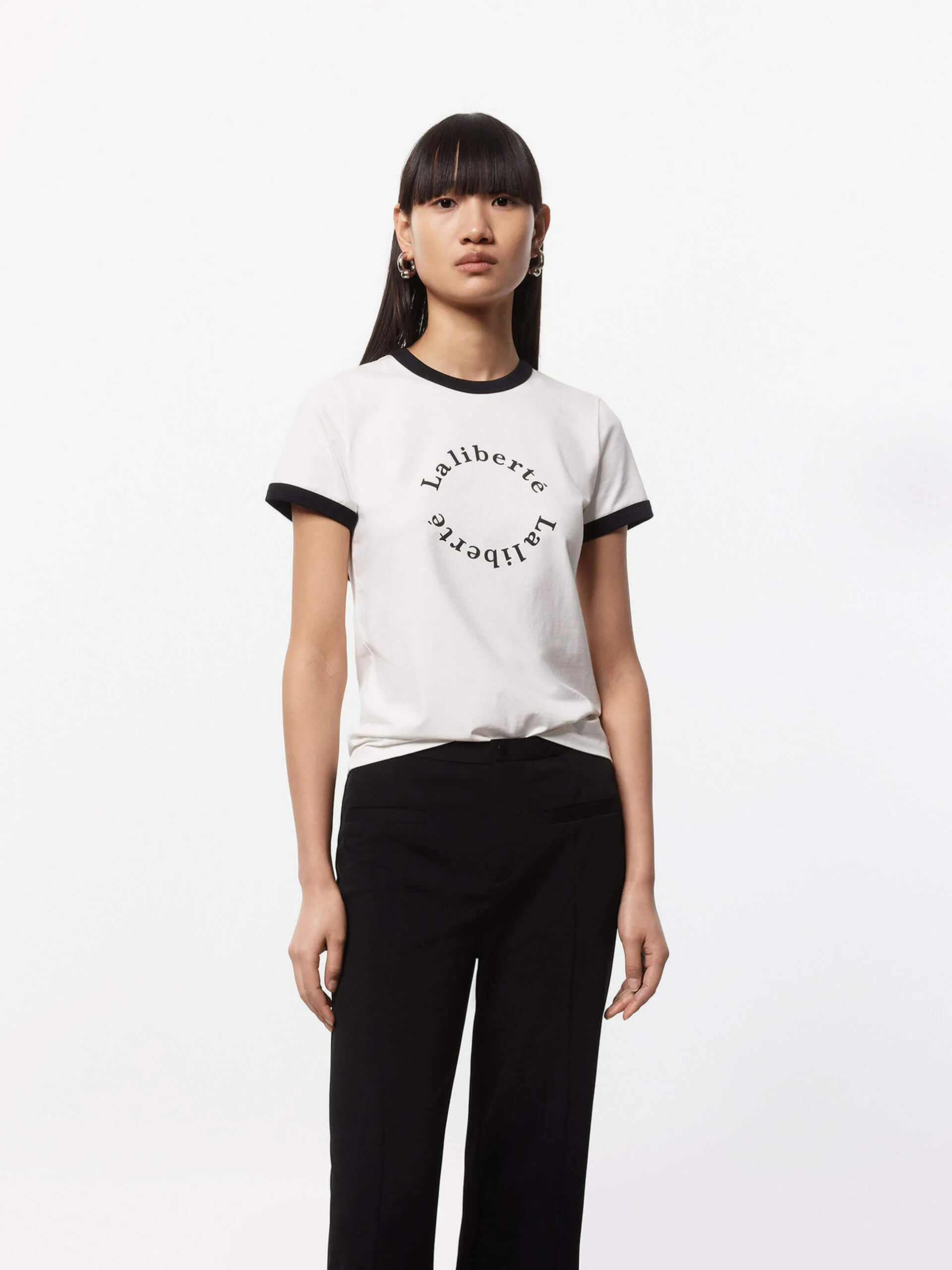 Cotton Contrast Detail T-shirt
