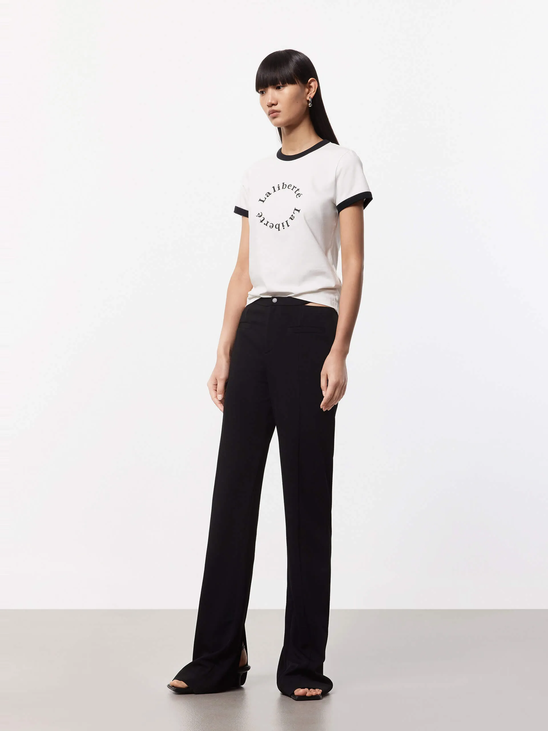 Cotton Contrast Detail T-shirt
