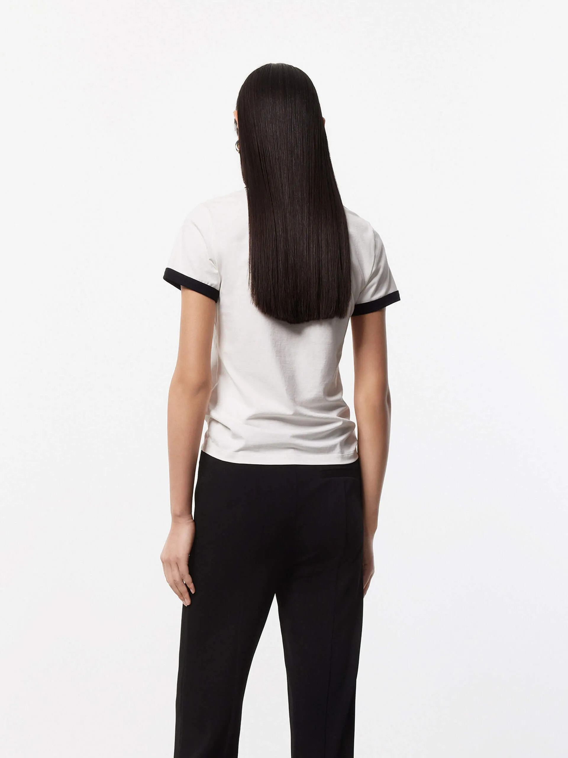 Cotton Contrast Detail T-shirt