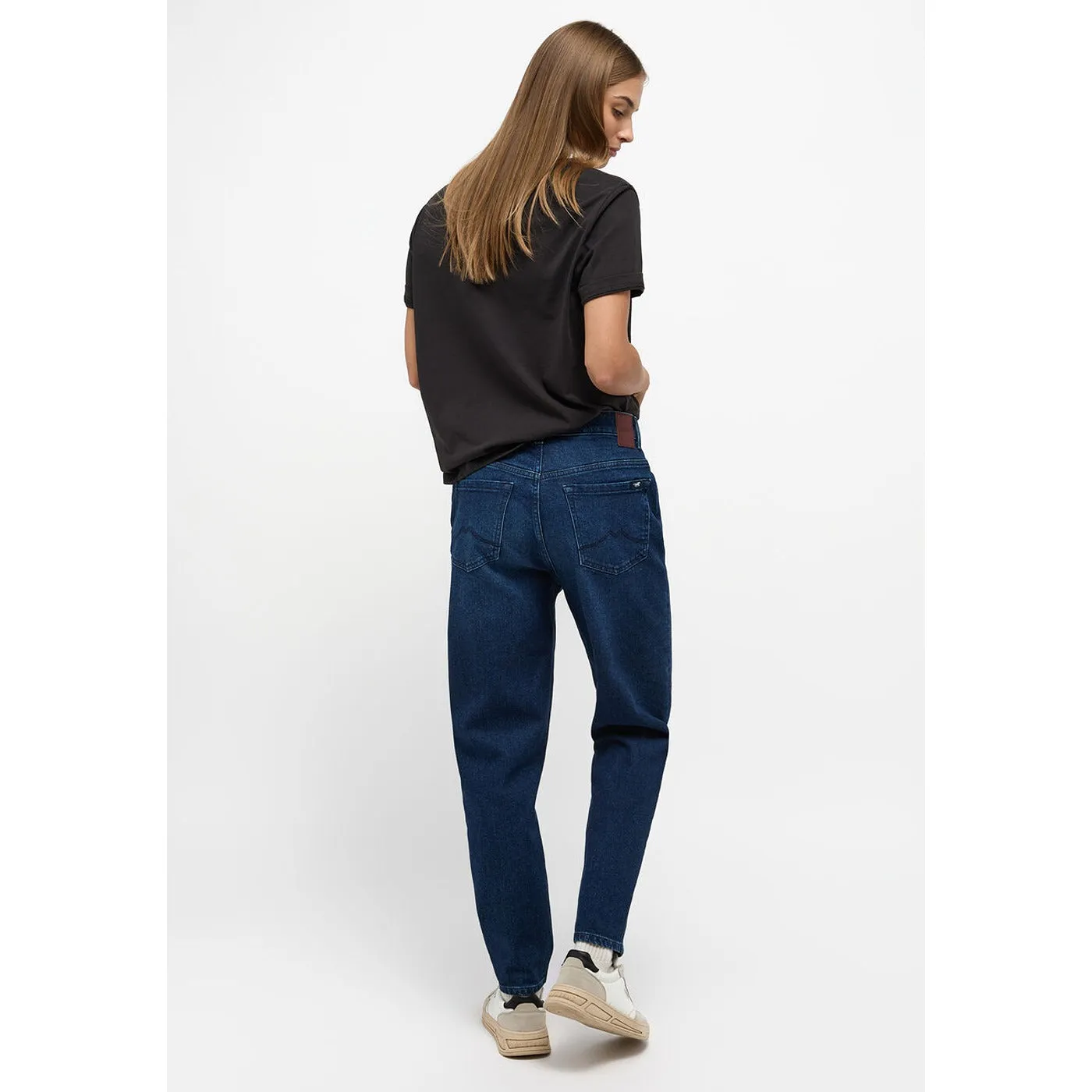 Dark Blue Tapered Mom Jeans