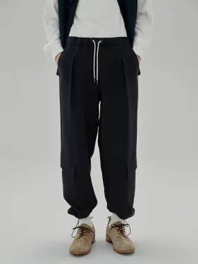 Draping Drawstring Cargo Casual Pants
