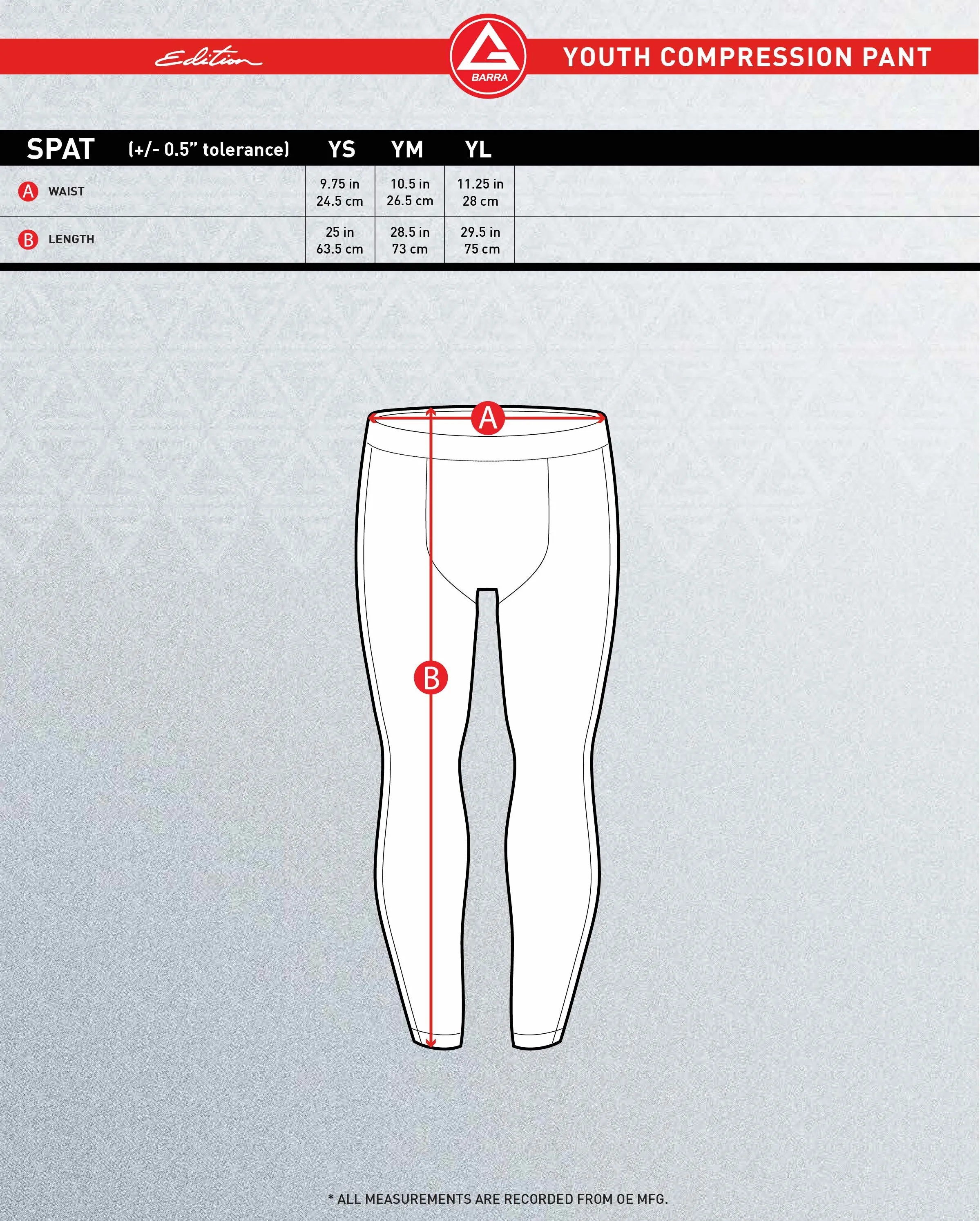GB Edition Youth Compression Pants - Black
