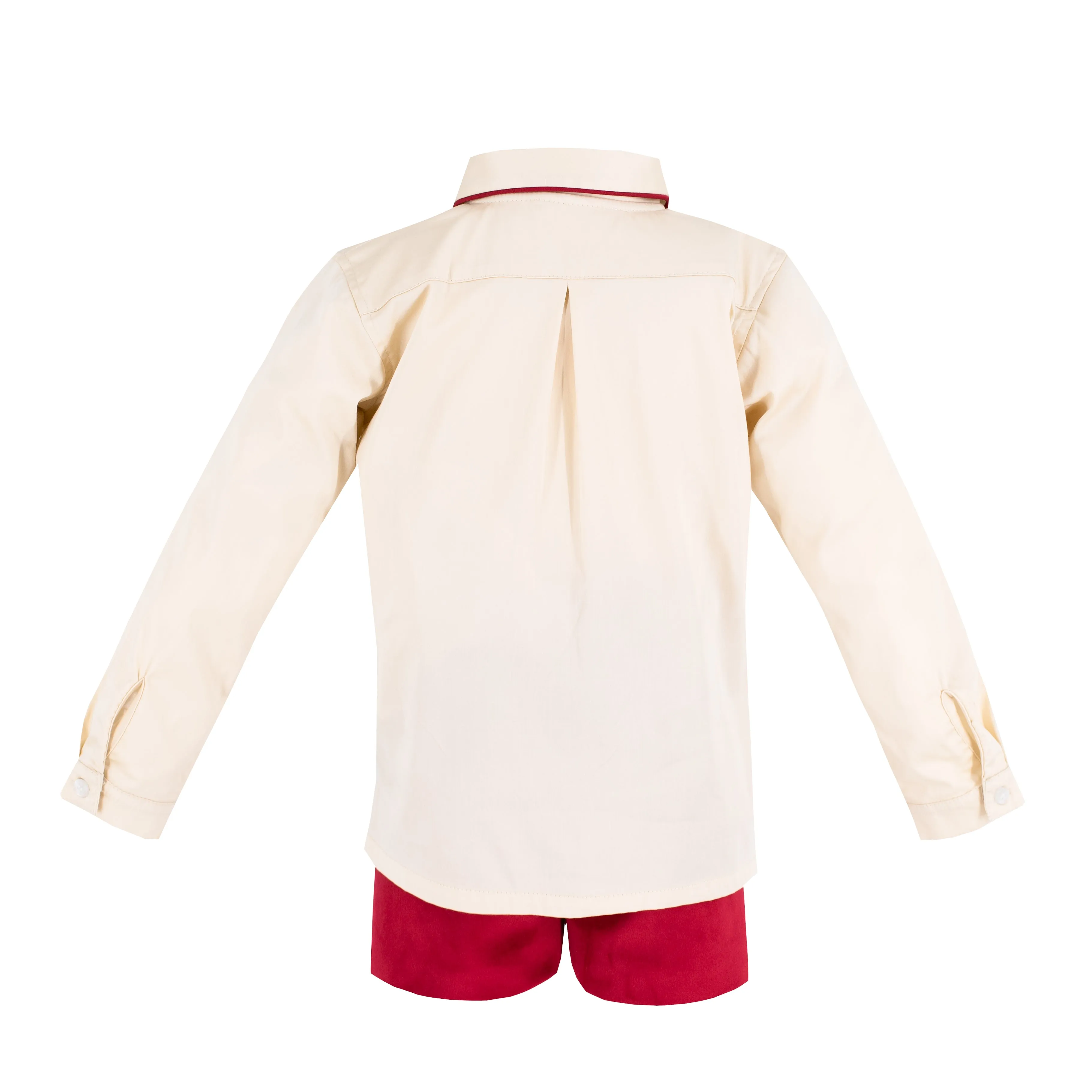 Hayden Long Sleeve Boy Set - Red Velvet