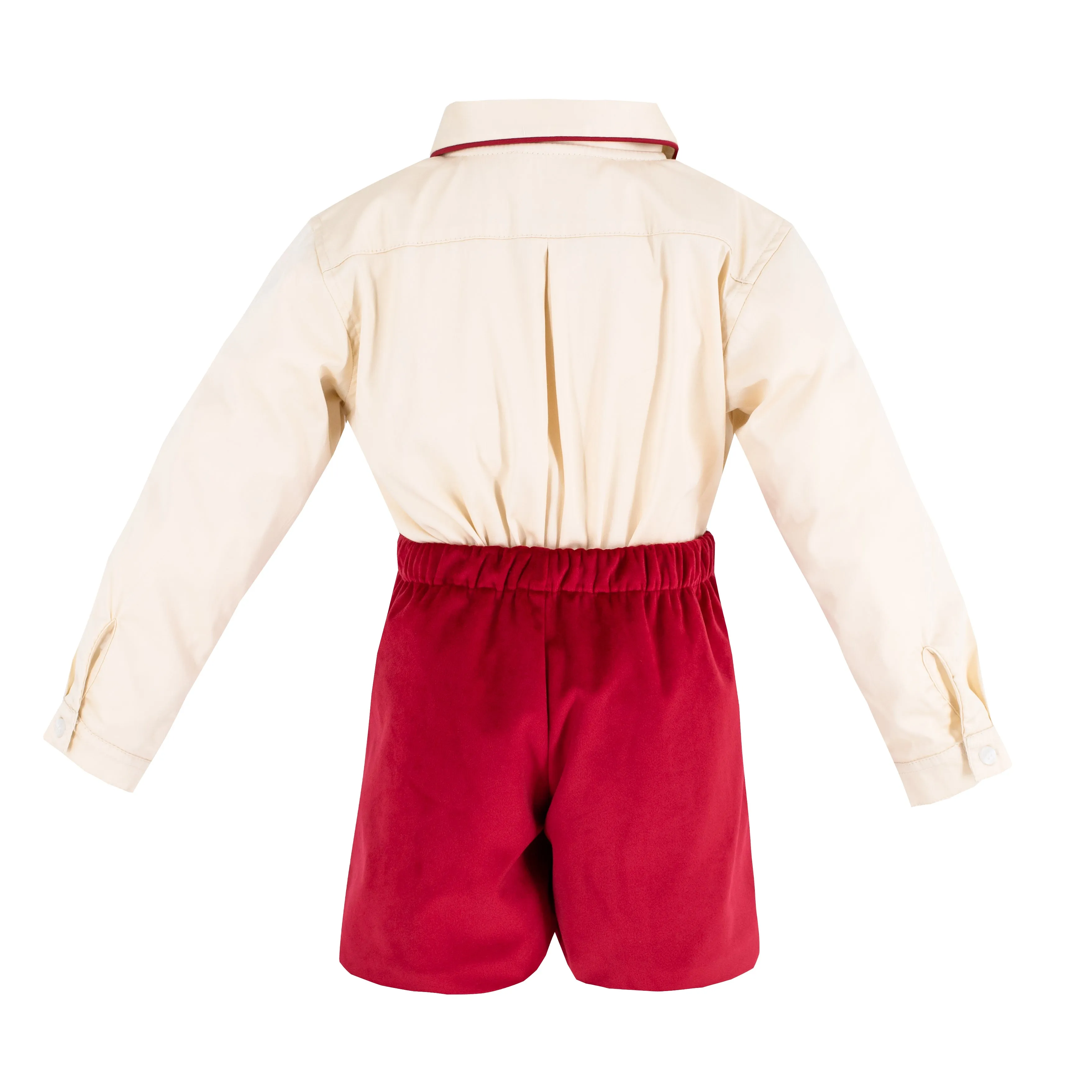 Hayden Long Sleeve Boy Set - Red Velvet