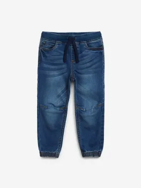 HOP Kids Blue Denim Jogger-Style Jeans