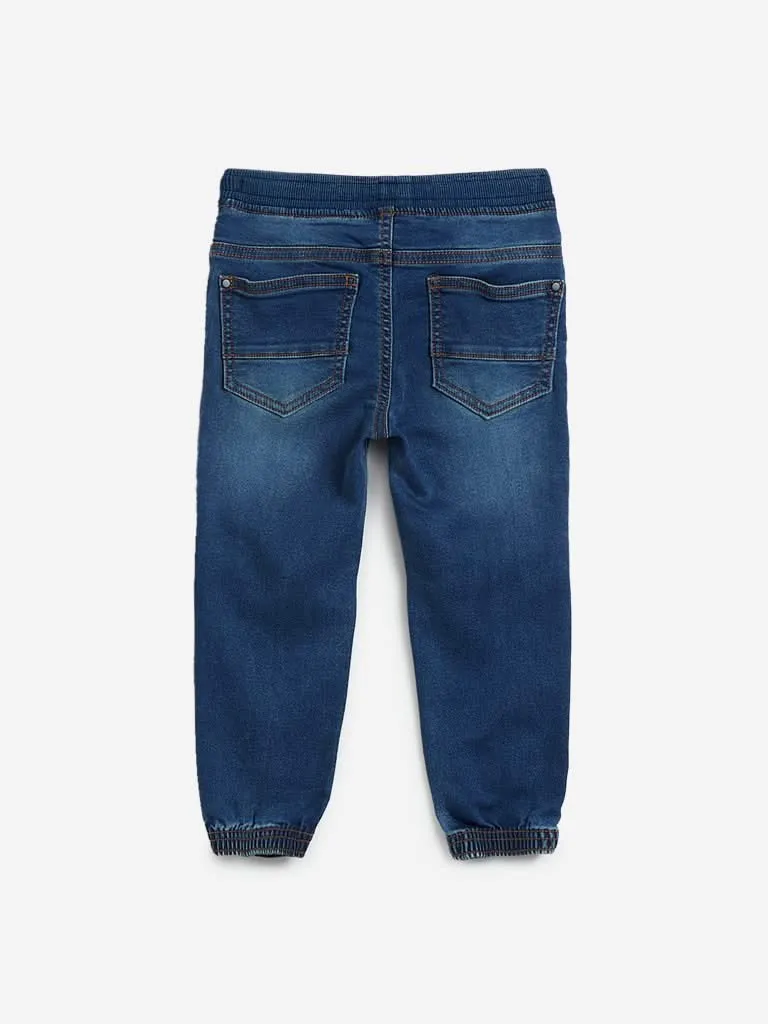 HOP Kids Blue Denim Jogger-Style Jeans