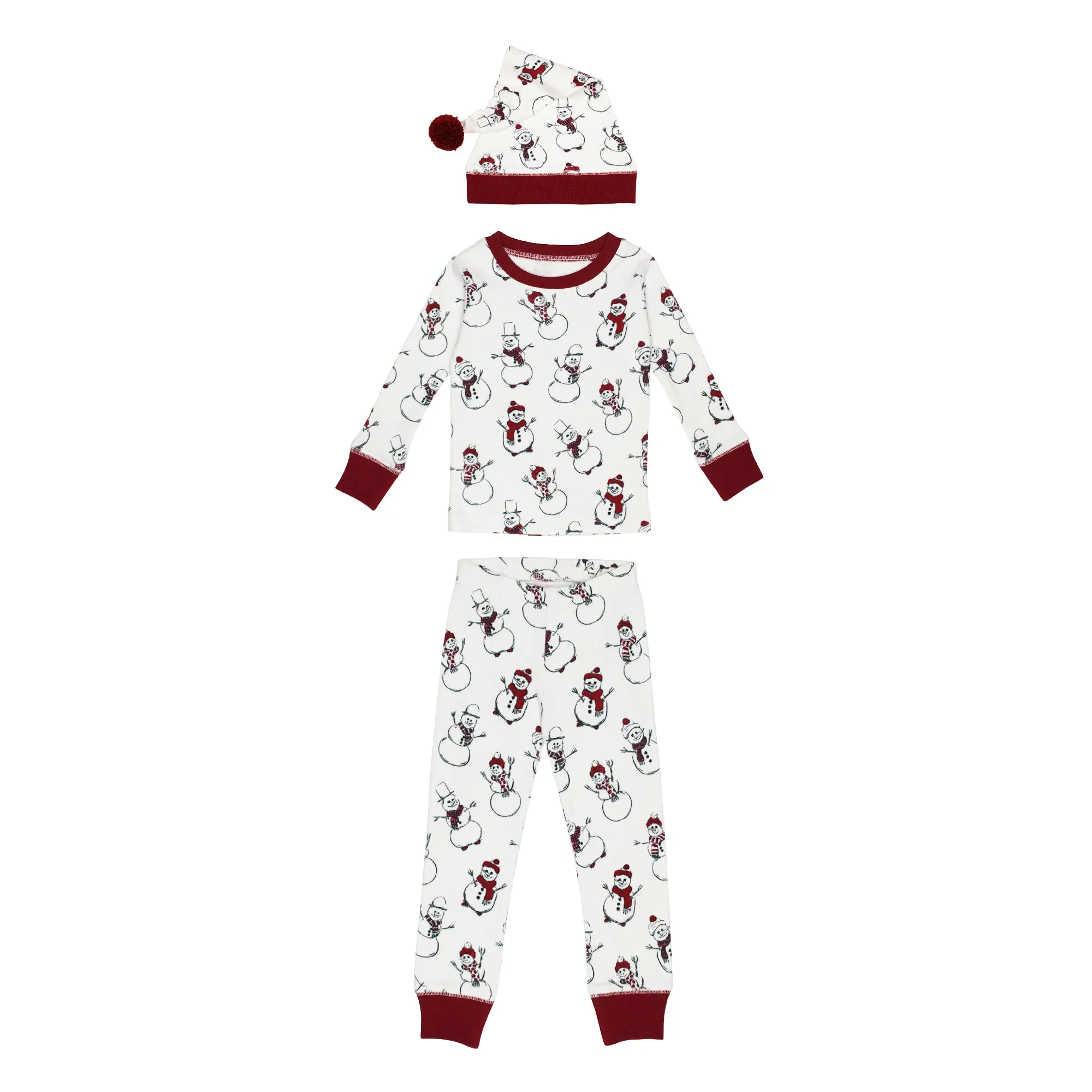 Kids' Organic Holiday PJ & Cap Set | Snow Day