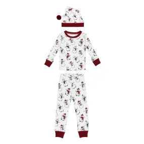 Kids' Organic Holiday PJ & Cap Set | Snow Day