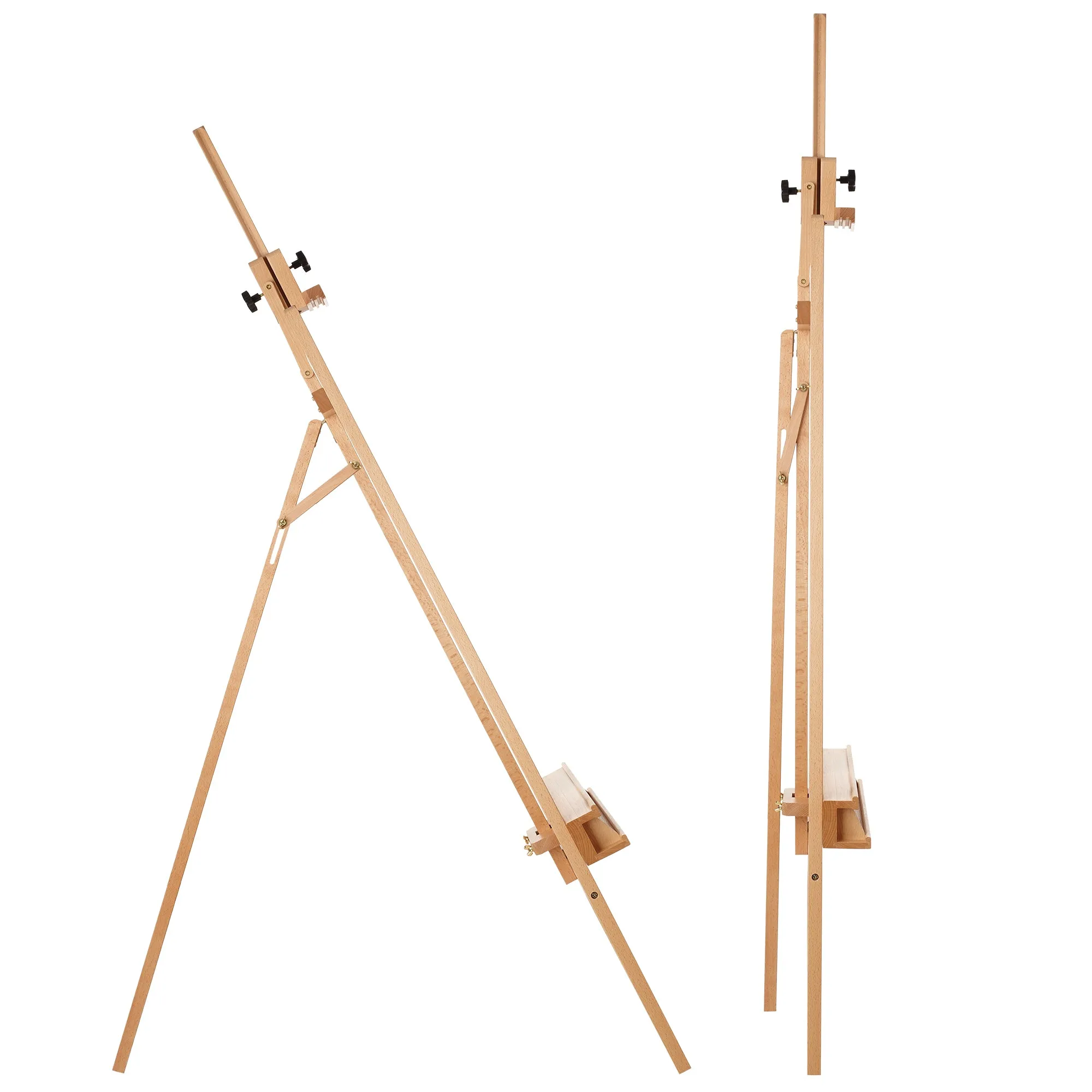 Large Adjustable Beechwood Artist Easel with Brush Holder- 7 Elements