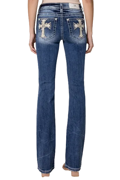 Miss Me Women's Lovely Cross Bootcut Jean