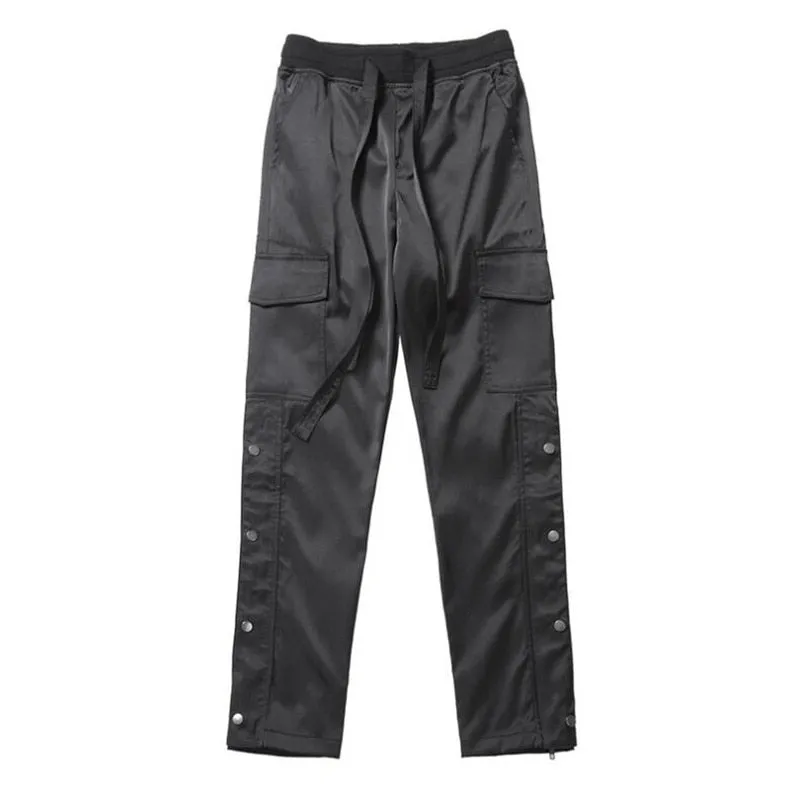 Multi Pocket Solid Streetwear Elastic Cargo Pants