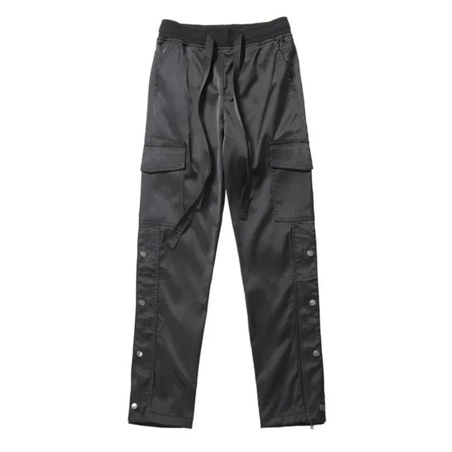 Multi Pocket Solid Streetwear Elastic Cargo Pants