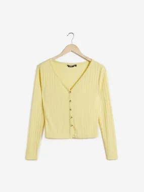 Nuon Yellow Knitted Bart Top