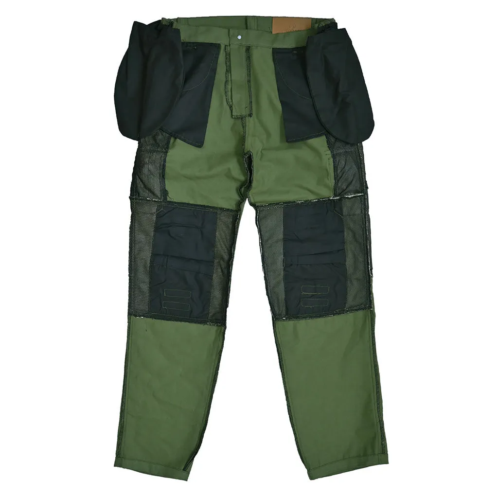RIDERACT® Men Reinforced Cotton Cargo Motorccycle Pant Green