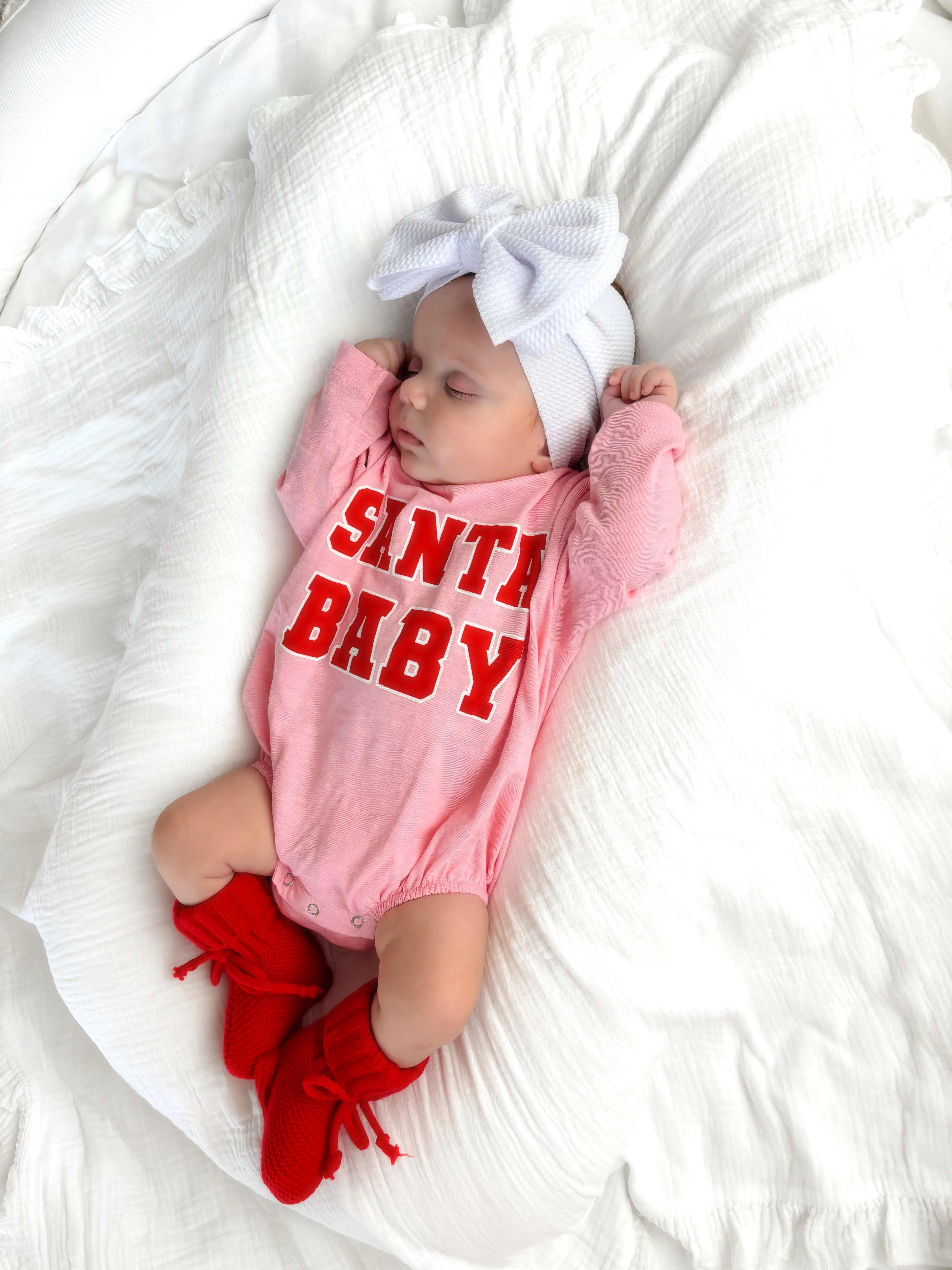 Santa Baby Pink / Organic Long Sleeve T-Shirt Bubble