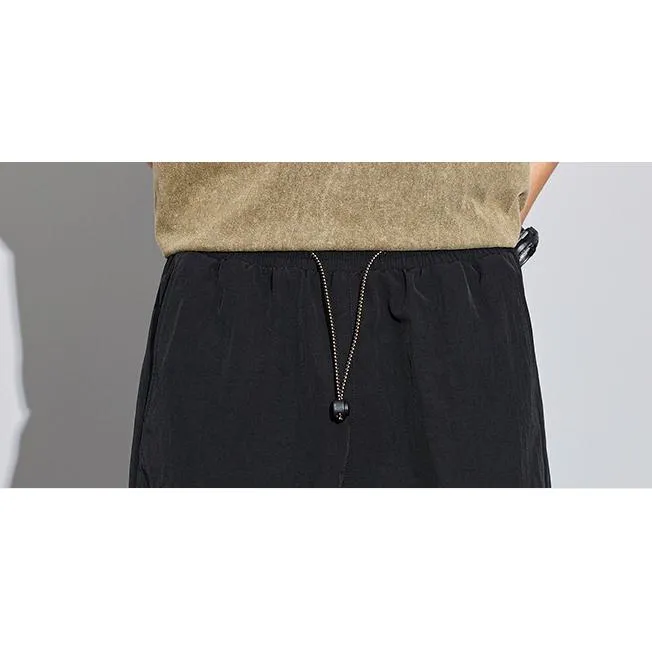 Tapered Zippered Pocket Solid Color Cargo Pants