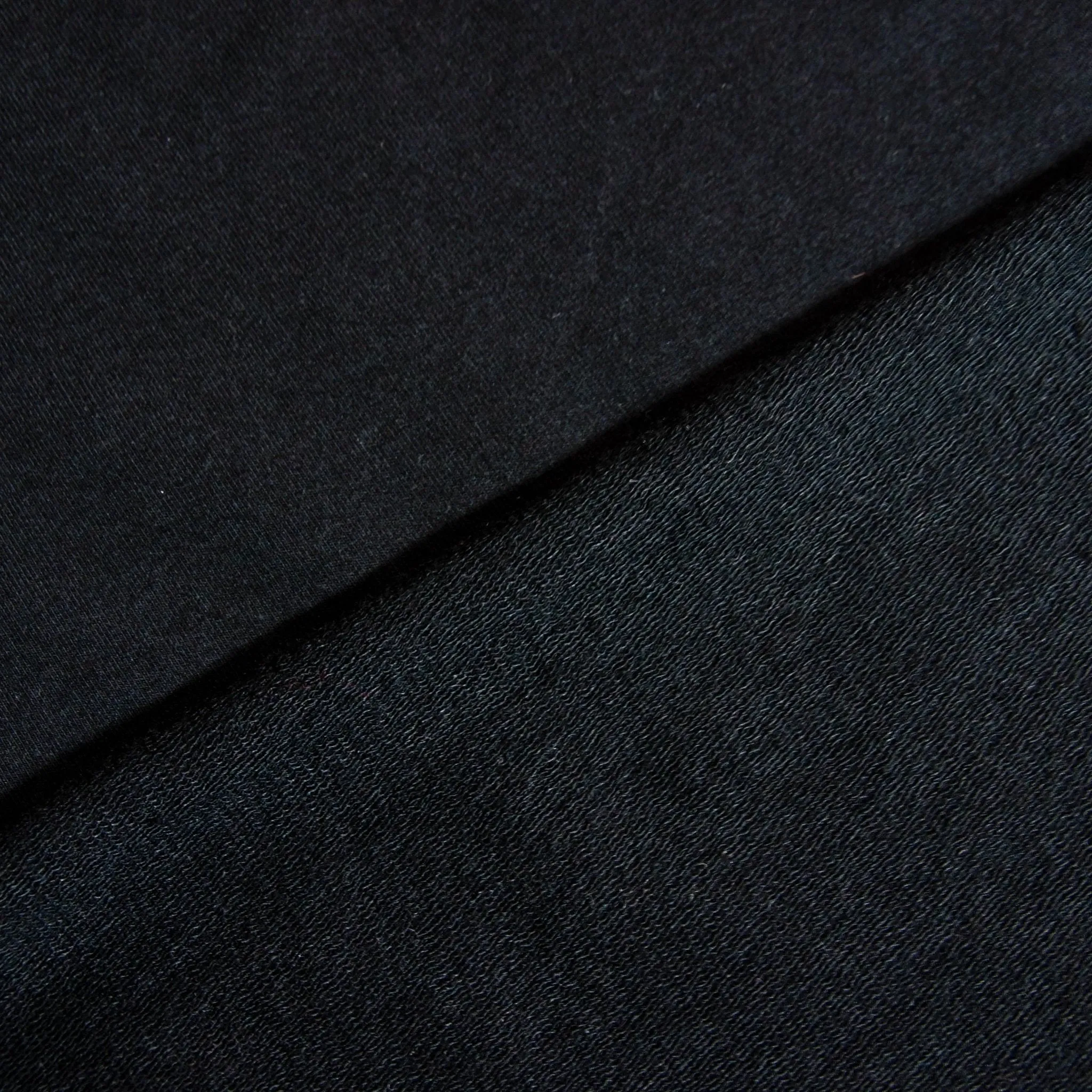 Tencel Organic Cotton Spandex French Terry Fabric - Black
