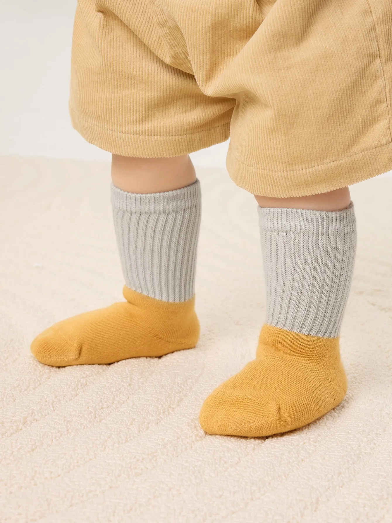 Unisex Baby And Toddler Contrast Cuff Multicolor Socks