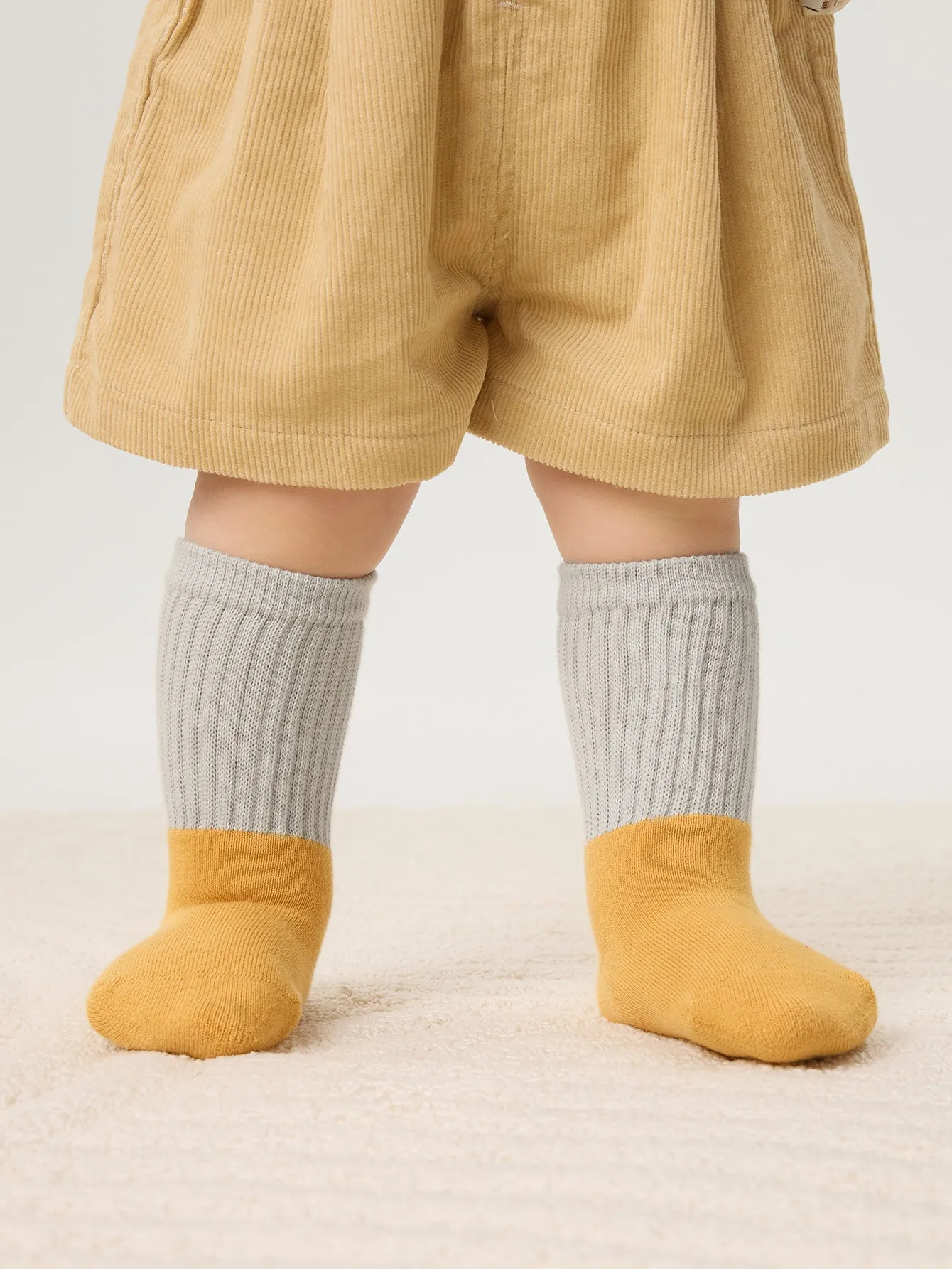 Unisex Baby And Toddler Contrast Cuff Multicolor Socks