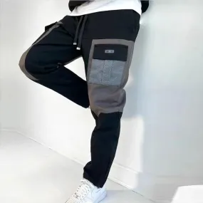 Wiaofellas New Popular Vintage Color Matching Men's Casual Sports Cargo Pants Fashion Men Pockets Streetwear Trousers Loose Long Pant